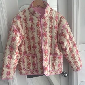 Amazon Floral Puffer Jacket with Pink Accents